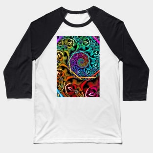 colourful fractal spiral Baseball T-Shirt